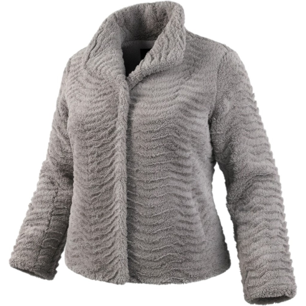 Patagonia Women's Pelage Jacket Gray Wavy Textured High Pile Jacket Size Large